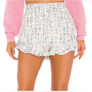 MAJORELLE Ramira High Waist Tweed Shorts - Multicolor